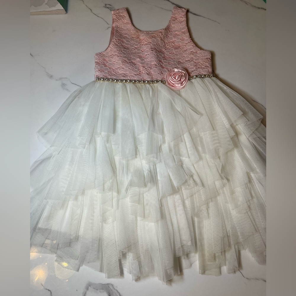 American Princess Pink Lace and White Tulle Dress